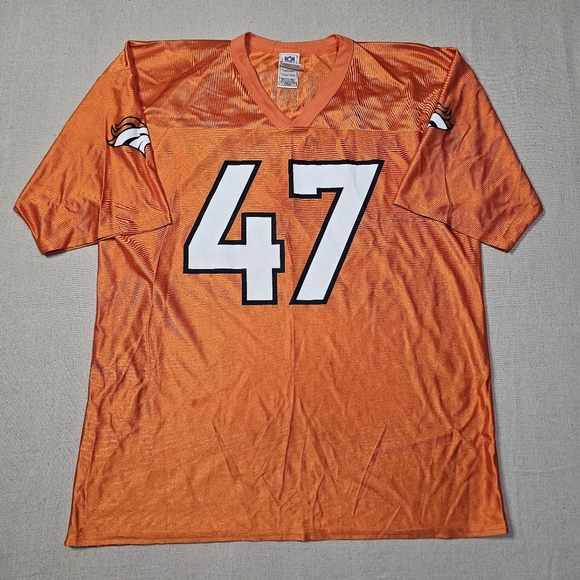 Vintage NFL Players Denver Broncos John Lynch #47 Jersey Adult Size XL Orange - Picture 1 of 7